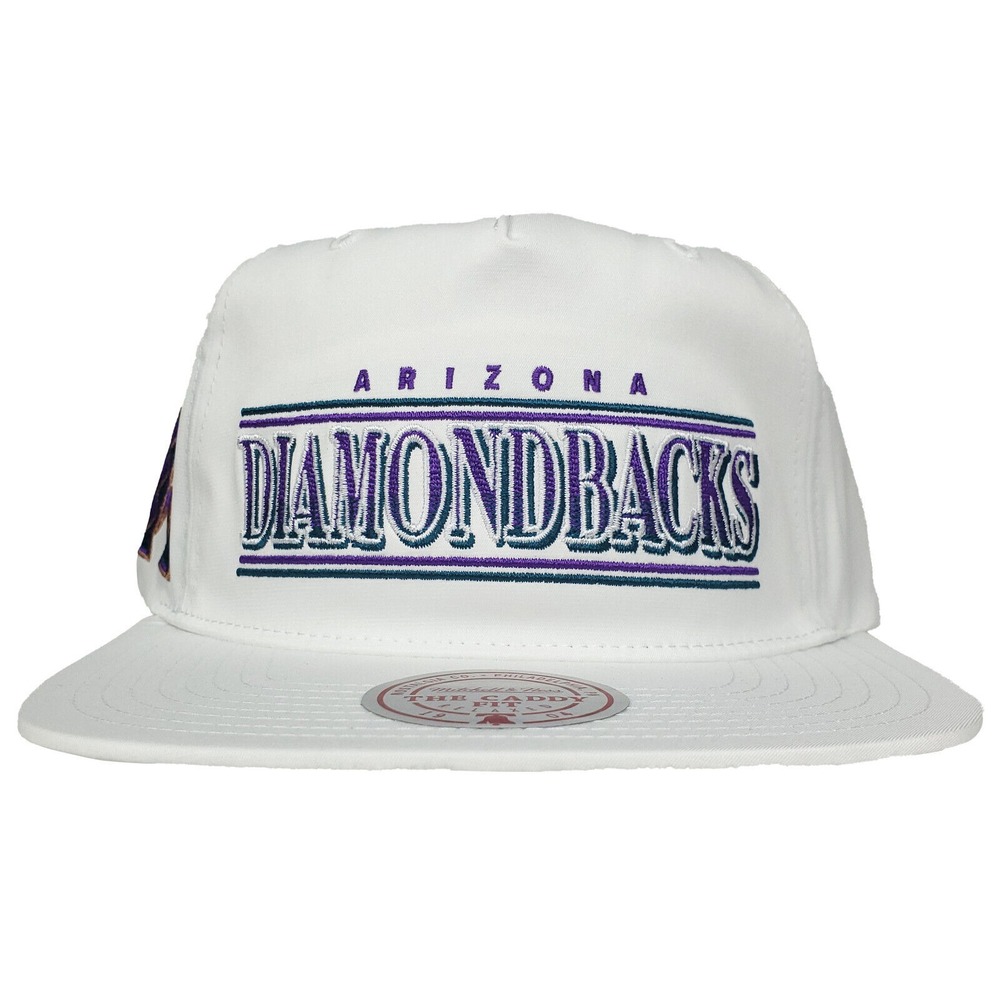 Arizona Diamondbacks Mitchell & Ness MLB Caddy Fit Snapback Hat Cap White NWT